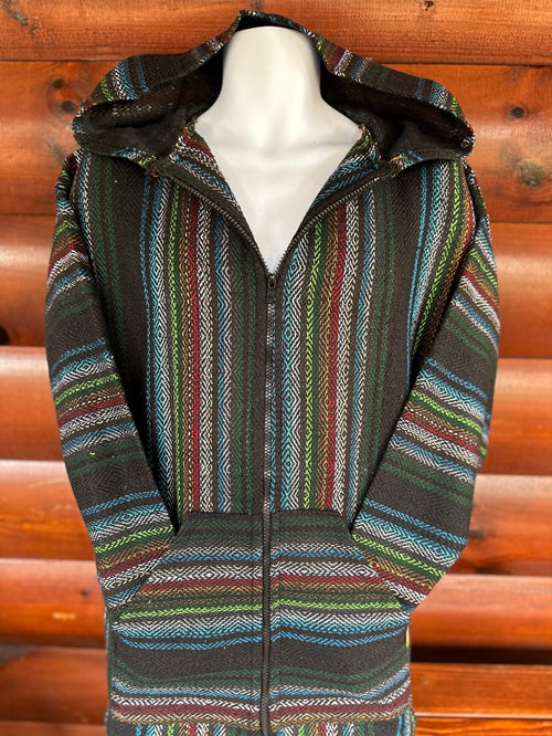 Black Multi Green Blue  Baja Hoodie - Bonfire Baja Hoodies