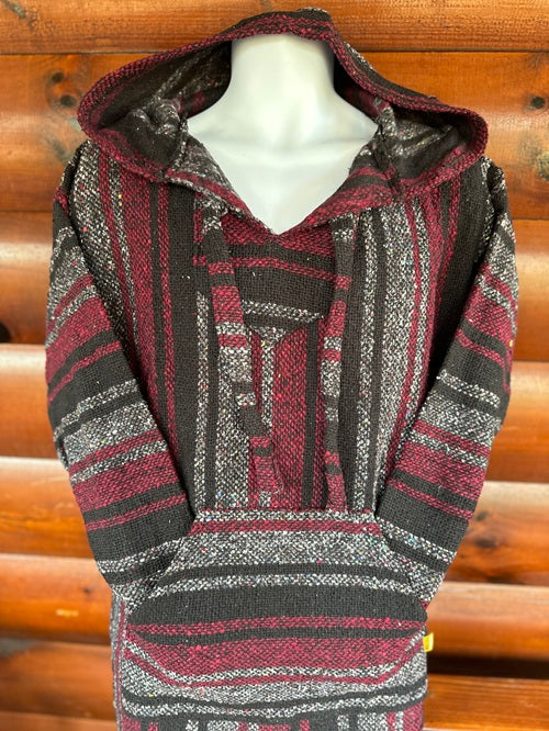 Red Black Grey Baja Hoodie - Bonfire Baja Hoodie