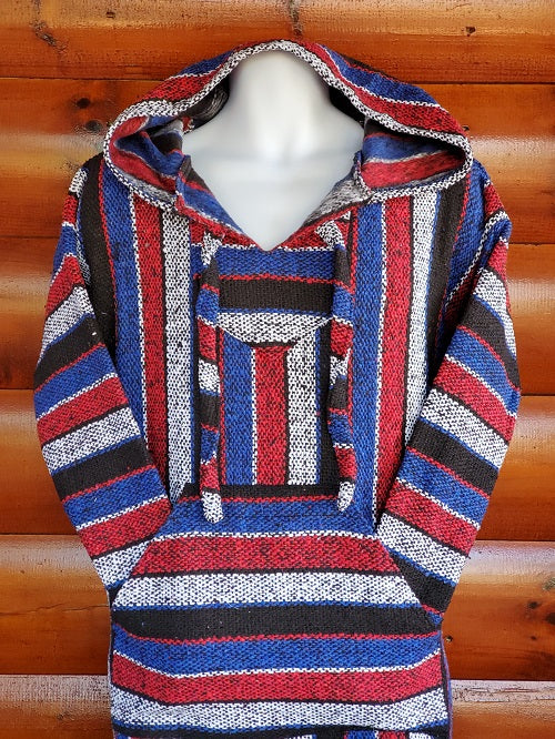 Red White Blue Black Baja Hoodie - Bonfire Baja Hoodies