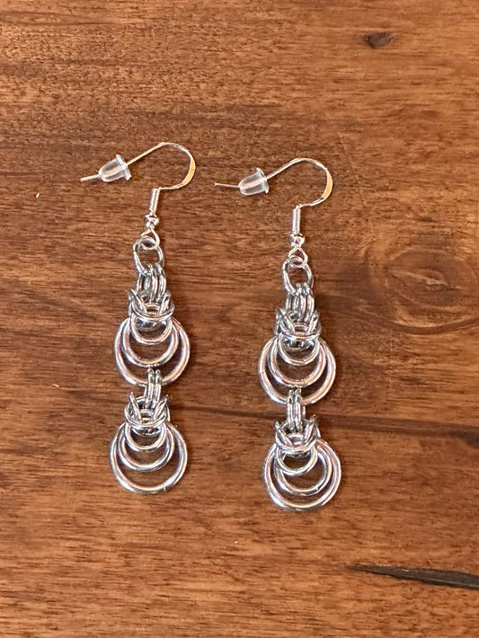 Shells Silver Chain Maille Earrings - Bonfire Baja Hoodies